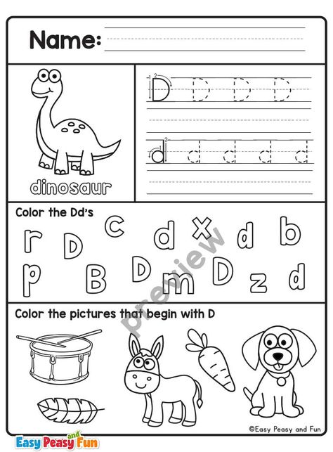 Review Beginning Sound D Worksheets Letter D Sound Worksheets, Letter D Printables For Preschool, Letter D Worksheets Preschool, D Worksheet, Letter D Worksheet, Letter B Worksheets, Beginning Sounds Worksheets, Printable Alphabet Worksheets, Dot Letters