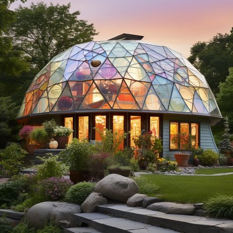 Domed Greenhouse, Dome House Exterior, Glass Dome House, Round Greenhouse, Glass Dome Architecture, Greenhouse Dome, Sustainable Architecture House, Solarium Ideas, Dome Architecture