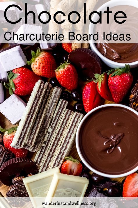 These Chocolate Charcuterie Board Ideas are filled with delicious and decadent chocolate treats – perfect Valentines dessert ideas. You’ll find everything you need to build this rich, chocolaty, dessert board plus additional charcuterie board ideas, too! Chocolate Dipping Charcuterie Board, Chocolate And Berries Charcuterie Board, Chocolate Dip Charcuterie Board, Chocolate Platter Board, Chocolate Board Ideas, Chocolate Charcuterie Board Ideas, Valentines Dessert Ideas, Chocolate Charcuterie Board, Bridal Picnic