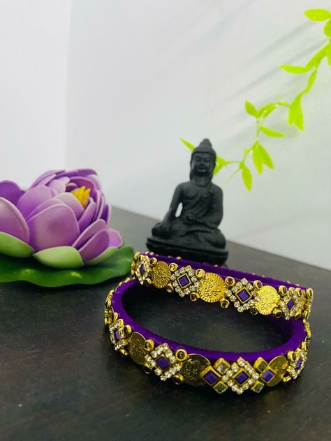 Homemade Bangles, Ear Rings Design, Lotus Bangle, Silk Thread Earrings Designs, Bangle Making, Saree Kuchu New Designs, Bow Drawing, Silk Thread Bangles Design, Silk Bangles