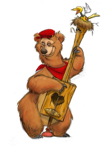 Country Bear Jamboree by jeff merghart on ArtStation. Country Bear Jamboree, Country Bears, Bear Illustration, Cartoon Sketches, Bear Art, Illustration Character Design, Character Design References, Famous Artists, Creature Design