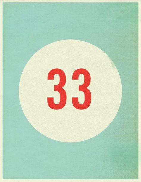 33 in a very retro style 33 Number Design, Graphic Design Numbers, 0 Typography Number, Numeric Typography, 5 Typography Number, Number Illustration Typography, Minimal Graphic Design, Monday Inspiration, Vintage Graphic Design