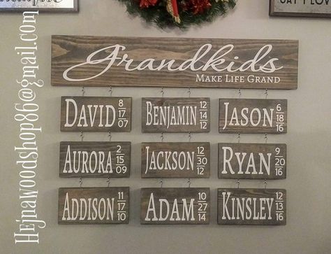 Grandkids Make Life Grand Sign, Grandkids Make Life Grand, Cricut Wood, Door Tags, When You Love, Wood Shop, Christmas Presents, Cricut Projects, Wall Signs