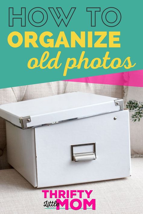 Organize old printed photos with this simple photo organization system. This will help you preserve your important pictures and declutter the unnecessary photographs. #organization #declutter Closet Organization Ideas Storage, Organize Photos Prints, Organization Storage Bins, Photo Preservation, Organize Photographs, Photo Album Organization, Photo Organization Storage, Genealogy Crafts, Scan Photos