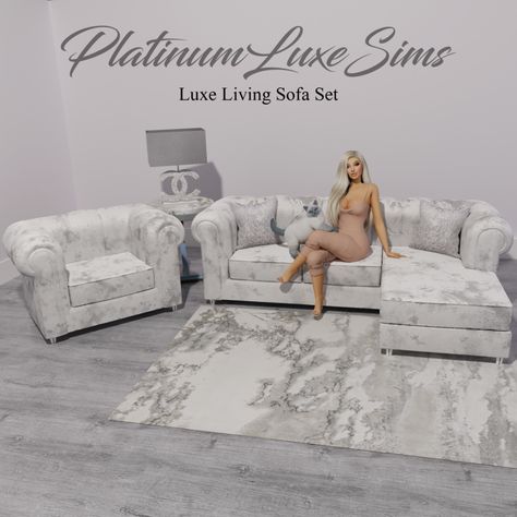 Luxe Living Sofa Set | PlatinumLuxeSims on Patreon Sims 4 Cc Baddie Decor, Sims4 Cc Furniture Urban, Sims 4 Cc Furniture Sets Living Room, Sims 4 Cc Free Downloads Furniture, Sims Cc Luxury, Sims 4 Platinumluxesims, Urban Furniture Cc Sims 4, Luxe Sims 4 Cc, Free Cc Sims 4 Furniture