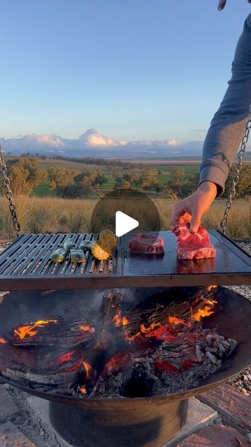 Cooking Outdoors, Fire Recipes Camp, Campfire Cooking Videos, Breeo Fire Grill, Open Fire Cooking Restaurant, Cooking On Open Fire Camping Foods, Outdoor Cooking Fireplace, Outdoor Grill Diy, Campfire Grill