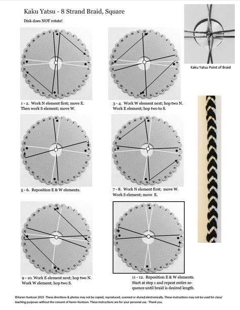 Kuhimono Patterns, Kumihimo Tutorial, Kumihimo Cord, Kumihimo Disk, Kumihimo Braiding, Kumihimo Jewelry, Kumihimo Patterns, Braided Bracelet Diy, Macrame Bracelet Patterns