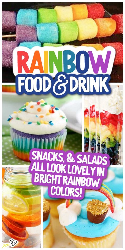 Rainbow Fish Food Ideas, Pride Dinner Party, Colorful Appetizers, Rainbow Food Ideas, Trolls Birthday Party Cake, Homemade Butterbeer, Rainbow Recipes, Rainbow Drinks, Kid Friendly Drinks