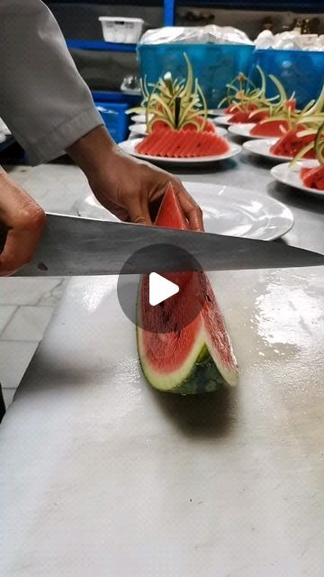 Watermelon Decorations Food Art, Watermelon Platter Ideas, Simple Fruit Platter Ideas, Watermelon Platter, Watermelon Sculpture, Watermelon Decorations, Fruit Platter Ideas, Easy Breakfast Sandwich, Dough Art