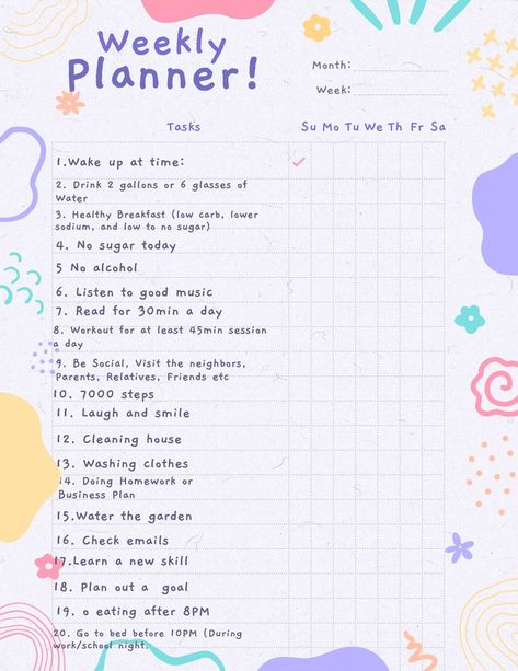 Daily Routine Planner, Lifestyle Planner, Self Care Bullet Journal, Daily Planner Pages, Vie Motivation, Routine Planner, Planner Pdf, Do Homework, Daily Planner Template