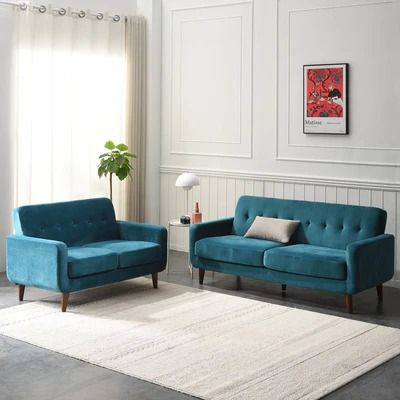 Three Seater Sofas | daals Sofa Design Living Rooms Indian, Teal Sofa Living Room, Sofa Colour Combinations, Living Room Indian, Velvet Sofa Living Room, Teal Sofa, Blue Velvet Sofa, Unique Sofas, Simple Sofa