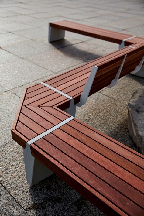 STRATA Beam Bench - by Jess Sorel / Core77 Design Awards Beam Bench, Bench Design, Landscape Elements, Bench Designs, Street Furniture, Urban Setting, Modular System, Wood Surface, Landscape Architect