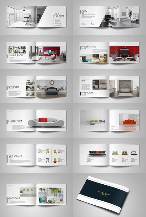 Portfolio Brochure Catalog Template PSD, INDD. 32 Pages. Sofa Catalogue, Graphic Design Book Layout, Catalogue Design Templates, Catalog Design Layout, Bright Chair, Catalog Template, Catalogue Design, Brochure Design Layout, Graphic Design Books