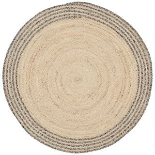 Safavieh Handmade Cape Cod Modena Coastal Jute Rug (3' x 3' Round - Ivory/Steel Grey) Cape Cod Rug, Round Area Rugs, Steel Grey, Round Rug, Jute Rug, Flat Weave Rug, Cotton Rug, Accent Rugs, Indoor Area Rugs