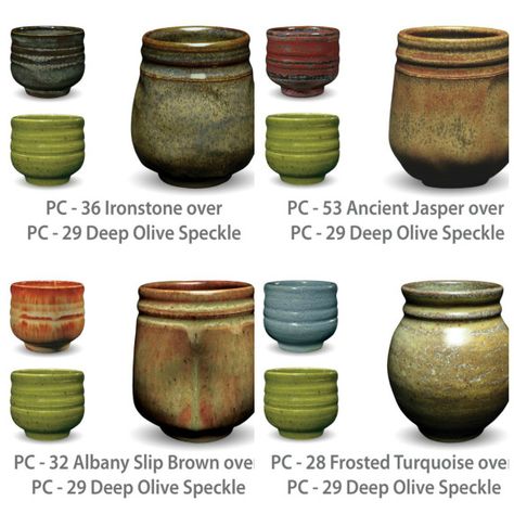 Natural Glazes For Pottery, Deep Olive Speckle Glaze Combinations, Pottery Glaze Combinations, Glazing Ceramics, Glaze Layering, High School Ceramics, Ceramic Making, Ceramic Glazing, Ceramic Designs