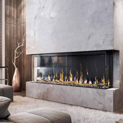 Ignite XL bold 3-sided electric fireplace - Dimplex Dimplex Ignite Xl, Linear Fireplaces, 3 Sided Fireplace, Fireplace Modern Design, Linear Electric Fireplace, Dimplex Electric Fireplace, Built In Electric Fireplace, Linear Fireplace, Electric Fireplaces