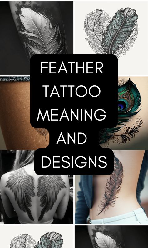 Womens Feather Tattoos, Feather Tatoos Woman, Feather Tattoo Ideas For Women Arm, Women Feather Tattoo Ideas, 2 Feathers Tattoo Design, Feather Tattoo Women, Dream Catcher Feather Tattoo, Feather Wings Tattoo, Wing Tattoo Meaning