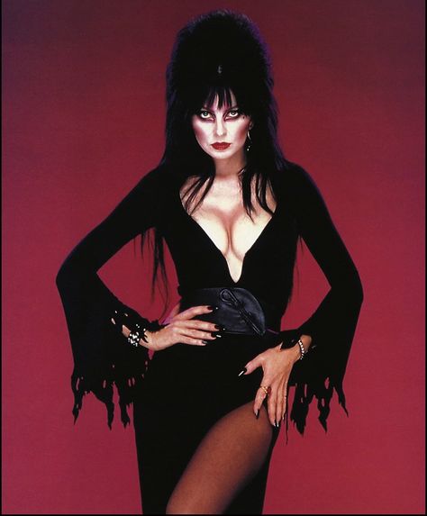 elvira, mistress of the dark, b-movies, 1980s, 80s, film, Cassandra Peterson Cassandra Peterson, Elvira Mistress Of The Dark, Female Vampire, Sharon Tate, Valley Girls, Halloween Inspiration, Movie Monsters, Dark Beauty, Samhain