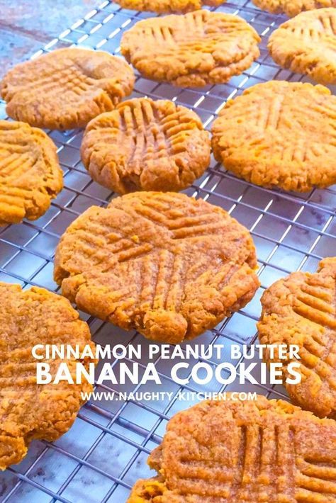 Cinnamon Peanut Butter, Peanut Butter Banana Cookies, Sweet Bars, Banana Cookies, Easy Peanut Butter, Ripe Bananas, Cinnamon Banana, Banana Recipes, Peanut Butter Banana