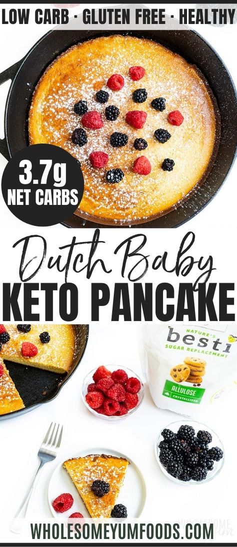 Almond Flour Dutch Baby, Keto Dutch Baby Pancake, Keto Dutch Baby, Impressive Breakfast, Coconut Flour Pancakes Recipe, Dutch Baby Pancake Recipe, German Pancakes Recipe, Baby Recipe, Dutch Baby Recipe