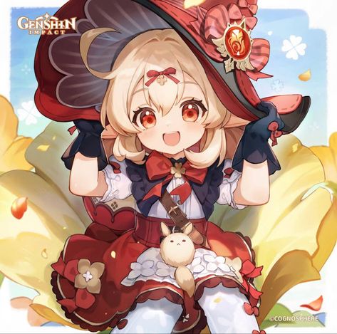 Klee, genshin impact, genshin official art, klee new outfit, genshin outfits, birthday art, dodoco, pyro, mage / SHES SO ADORABLE😭😭 Bd Art, Chibi Characters, Cute Anime Character, Anime Images, Anime Character, Genshin Impact, Cute Art, Favorite Character, Character Art