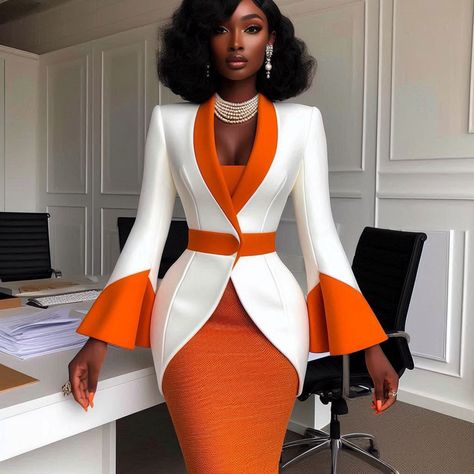 Dress like you're already famous.🕺🕺 . #Fashionsavvy #officewearstyles #workfashion #bridesofinstagram #snatchedwaist Dresses For Black Women, Corporate Wears, Working Dresses, Kente Dress, Modest Dresses Fashion, 2piece Outfits, Chic Dress Classy, Dinner Dress Classy, Women Suits