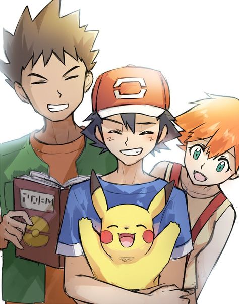 Ash, Misty & Brock Ash Misty Brock, Ash Misty, Pokemon Ash And Misty, Pokemon Original, Ash And Misty, Pokemon Ash, Pokemon People, Ash Pokemon, Pokemon Ships