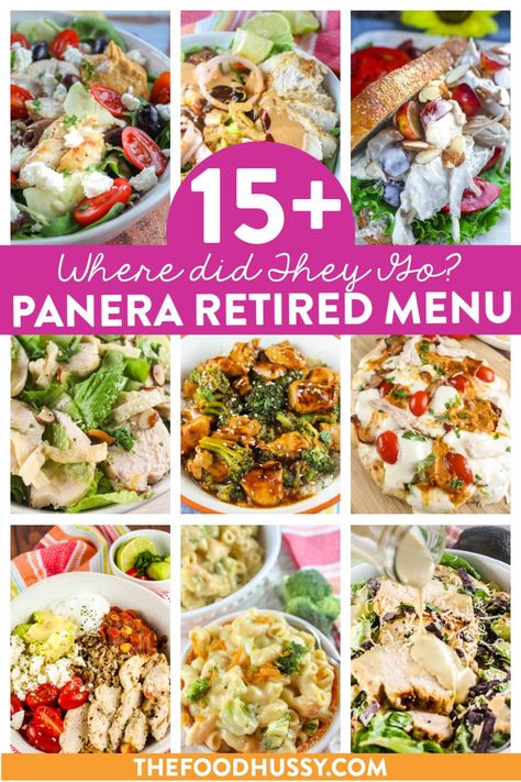 Panera Bread went live with a new menu - but here you can find all the Panera Recipes No Longer on the Menu! via @foodhussy Napa Chicken Salad, Panera Copycat Recipes, Mediterranean Grain Bowl, Asian Sesame Salad, Panera Salad, Panera Recipes, Panera Copycat, Grilled Chicken Avocado, Chicken Melts