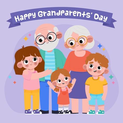 National Grandparents Day, Happy Grandparents Day, Cartoon Clip, Grandparents Day, Paper Crafts Diy Kids, Vector Hand, Cartoon Clip Art, Paper Crafts Diy, Crafts Diy