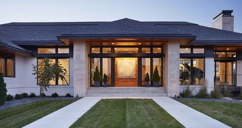 Modern home displays sophisticated interior styling in South Dakota Sophisticated Interior, Prairie Style Houses, Modern Bungalow House, Modern Style Homes, Modern Bungalow, Bungalow House, Bungalow House Design, Sanya, Co Design