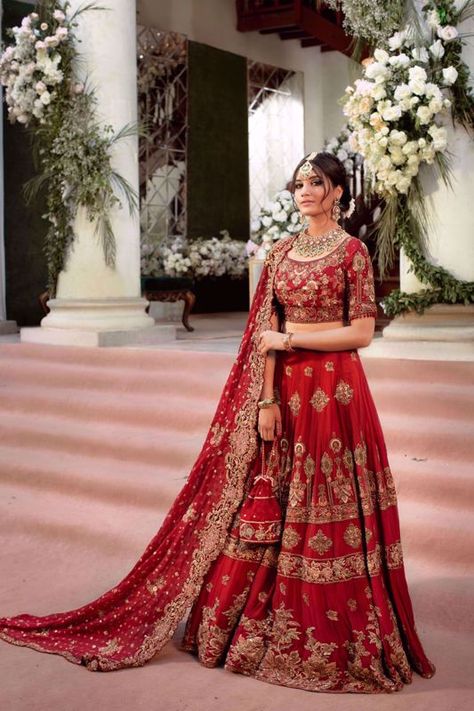 Show details for Medusa seymour Classic Lehenga, Dress Pakistani, Red Bridal Dress, Lehenga Dupatta, Pakistani Couture, Net Lehenga, Red Lehenga, Pakistani Dress Design, Gold Work