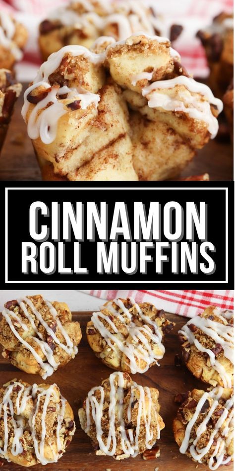 Muffin Pan Cinnamon Rolls, Pillsbury Cinnamon Roll Muffins, Cinnamon Roll Muffin Tin Pies, Cinnamon Roll Tube Recipes, Recipes Using Can Cinnamon Rolls, Cinnamon Scroll Muffins, Croissant Muffin Recipe, Canned Cinammon Rolls Recipes, Things To Do With Canned Cinnamon Rolls