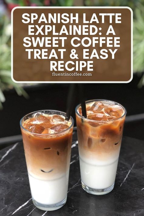 Learn to create a cozy spanish latte recipe or a chilled spanish iced latte with this step-by-step coffee guide. The secret? Sweet and creamy condensed milk coffee, easily made latte at home. Latte Recipes At Home, Spanish Latte Recipe, Condensed Milk Coffee, Spanish Latte, Starbucks Latte, Latte At Home, Vietnamese Iced Coffee, Coffee Treats, Coffee Guide