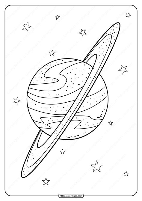 Printable Planet Saturn Doodle Pdf Coloring Page. High quality free printable coloring, drawing, painting pages here for boys, girls, children ... Saturn Doodle, Planet Outline, Pola Stensil, Planet Sketch, Planet Coloring Pages, Planet Drawing, Space Coloring Pages, Kindergarten Art Projects, Planet Saturn