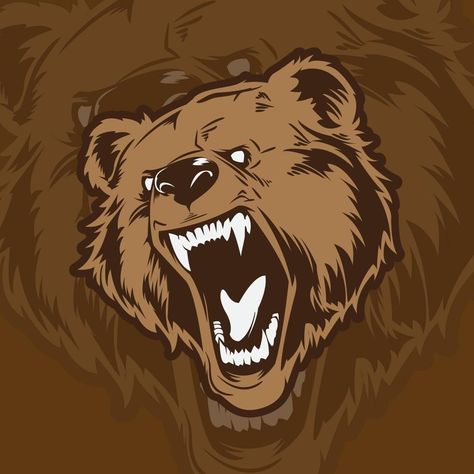 Bear Mascot Logo, Bear Mural, Angry Bear, Bear Mascot, Logo Art, Mascot Character, Mascot Logo, Art Et Illustration, Art Logo