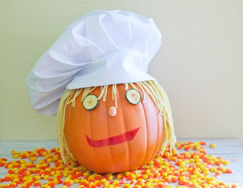 FoodChefPumpkin Chef Pumpkin Decorating, Diy Pumpkin Decorating Ideas, Pumpkin Decorating Ideas For Kids, Diy Pumpkin Crafts, Pumpkin Cooking, Pumpkin Decorating Diy, Diy Pumpkins Crafts, Pumpkin Decorating Ideas, Decorate For Halloween