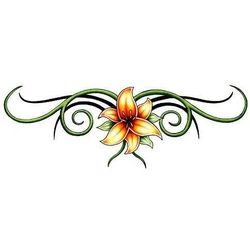 Orange Tiger Lily Tattoo | Orange Lily Flower Tattoo Design - TattooWoo.com Lily Flower Tattoo, Orange Lily Flower, Tramp Stamps, Lower Back Tattoo Designs, Lily Flower Tattoos, Orange Lily, Girl Back Tattoos, Armband Tattoo Design, Spine Tattoos For Women