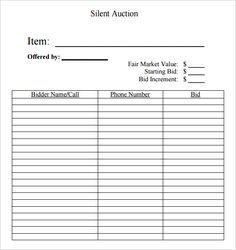 free printable silent auction template | Silent Auction Bid Sheet Templates… Silent Auction Bid Forms, Silent Auction Bid Sheets Printable Free, Silent Auction Donations, Silent Auction Bid Sheets, Silent Auction Fundraiser, Donation Letter Template, Auction Donations, Pub Night, Silent Auction Baskets