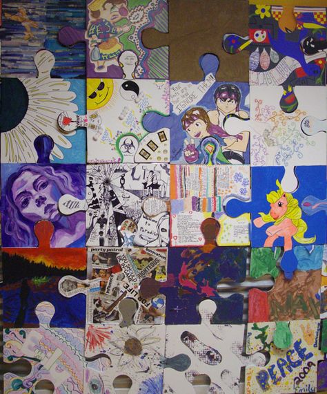 Puzzle Installation & Collaborative Project - Tim Kelly, artist Puzzle Installation, Collaborative Art Projects, Teen Art, Library Wall, River Art, Collaborative Art, Puzzle Art, Applied Arts, Art Party