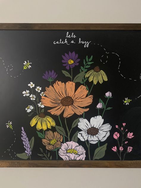 Chalkboard Art Ideas Aesthetic, Vintage Chalkboard Art, Large Chalkboard Art, Plants Chalkboard Art, Cute Blackboard Ideas, Beautiful Chalkboard Art, Flower Chalkboard Art Easy, Animal Chalkboard Art, Chalk Art Board