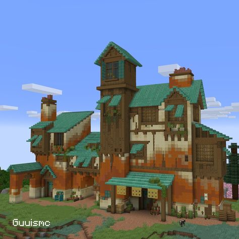 The Hearthside Adobe Built on @bakery_builders #minecraft #minecrafthouse #minecraftideas #minecraftbuilds Smelter Minecraft, Minecraft Mud Brick, Minecraft Ikea, Minecraft Furnace, Minecraft Bases, Building Minecraft, Aesthetic Buildings, Mud Brick, Mc Ideas