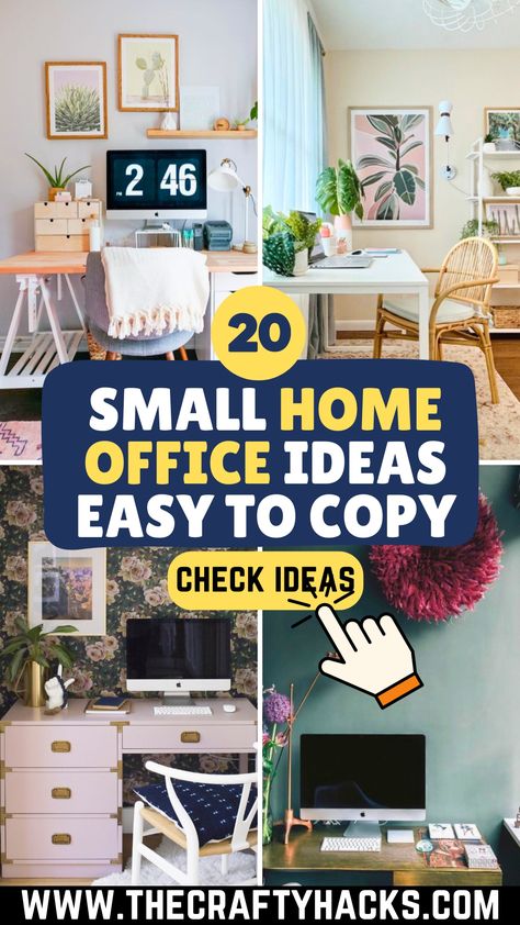 20 Small Home Offices [Best Designs to Copy] in 2024 – The Crafty Hacks How To Create A Small Office In Your Bedroom, Small Home Office Nook Ideas, Productive Home Office, Productive Workspace, Wedding Dress Off The Shoulder, Tiny Home Office, Cozy Workspace, Off The Shoulder Wedding Dress, Tiny Office