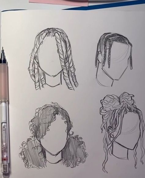 Braid Drawing Reference Black, Black Hair Sketch Drawings, Sketches Of Black Love, African Hairstyles Drawing, How To Draw Embarrassed Expression, Hair Drawing Black Woman, How To Draw Hair Texture, Likelihood_art Sketch, Drawing Hair Texture