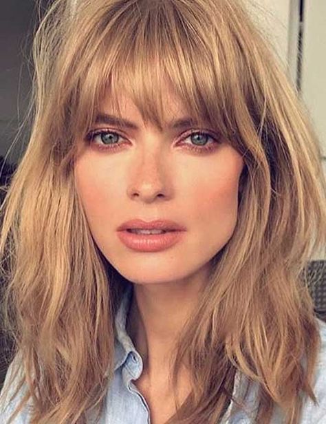 50 Best Long Hair With Bangs Looks For Women – 2018 Bob Lung, Cool Short Hairstyles, Hair Haircuts, Fringe Hairstyles, Shag Haircut, Long Hair With Bangs, Hair Stuff, Haircuts With Bangs, Long Bob