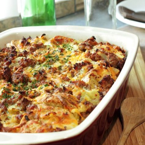 Ina Garten Overnight Breakfast Casserole Country Breakfast Casserole, Christmas Breakfast Casserole, Overnight Breakfast, Overnight Breakfast Casserole, Mild Italian Sausage, Southern Dishes, Breakfast Casserole Sausage, How To Cook Sausage, Make Ahead Breakfast