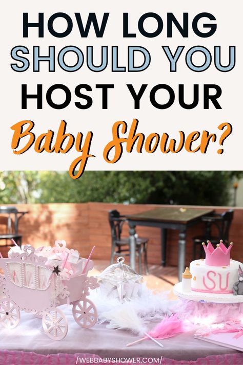 Baby showers are fun to celebrate the pending arrival of a newborn, but they can also be a lot of work! If you ever wondered how long your baby shower celebration should be, this ultimate guide will easily help your baby shower with confidence. Baby Shower Schedule Of Events, Traditional Baby Shower, Easy Baby Shower, Baby Shower Host, Online Baby Shower, Shower Tips, Surprise Baby Shower, Coed Baby Shower, Simple Baby Shower