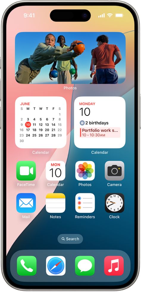 Add, edit, and remove widgets on iPhone Widgets On Iphone, Weather Calendar, Iphone Home Screen, Event Calendar, Home Screen, At A Glance, Juno, Ios, Screen