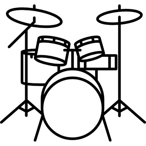 Drum Drawing Easy, Drum Drawing, Drum Tattoo, Bubble Drawing, Witch Coffee, Silhouette Template, Music Drawings, Web Fonts, Music Design