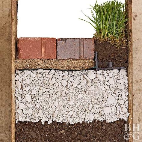 Bricks, BHG.com, Better Homes and Gardens, walkway, path Backyard Path, Herringbone Brick Pattern, Paving Bricks, Brick Grill, Brick Patterns Patio, Brick Edging, Brick Pathway, Brick Patio, Walkway Design