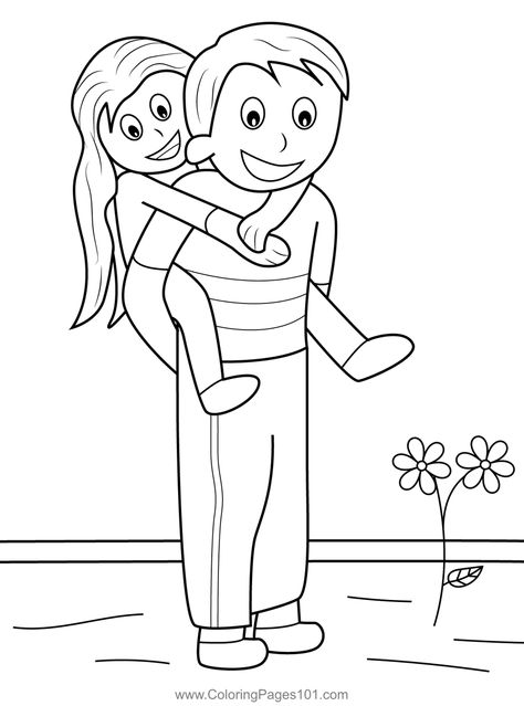 Father and Daughter Coloring Page for Kids - Free Father’s Day Printable Coloring Pages Online for Kids - ColoringPages101.com Father And Daughter Coloring Pages, Daughter Coloring Pages, Father's Day Drawings, Daddy And Daughter, Dad Printable, Fathers Day Coloring Page, Family Coloring Pages, Free Kids Coloring Pages